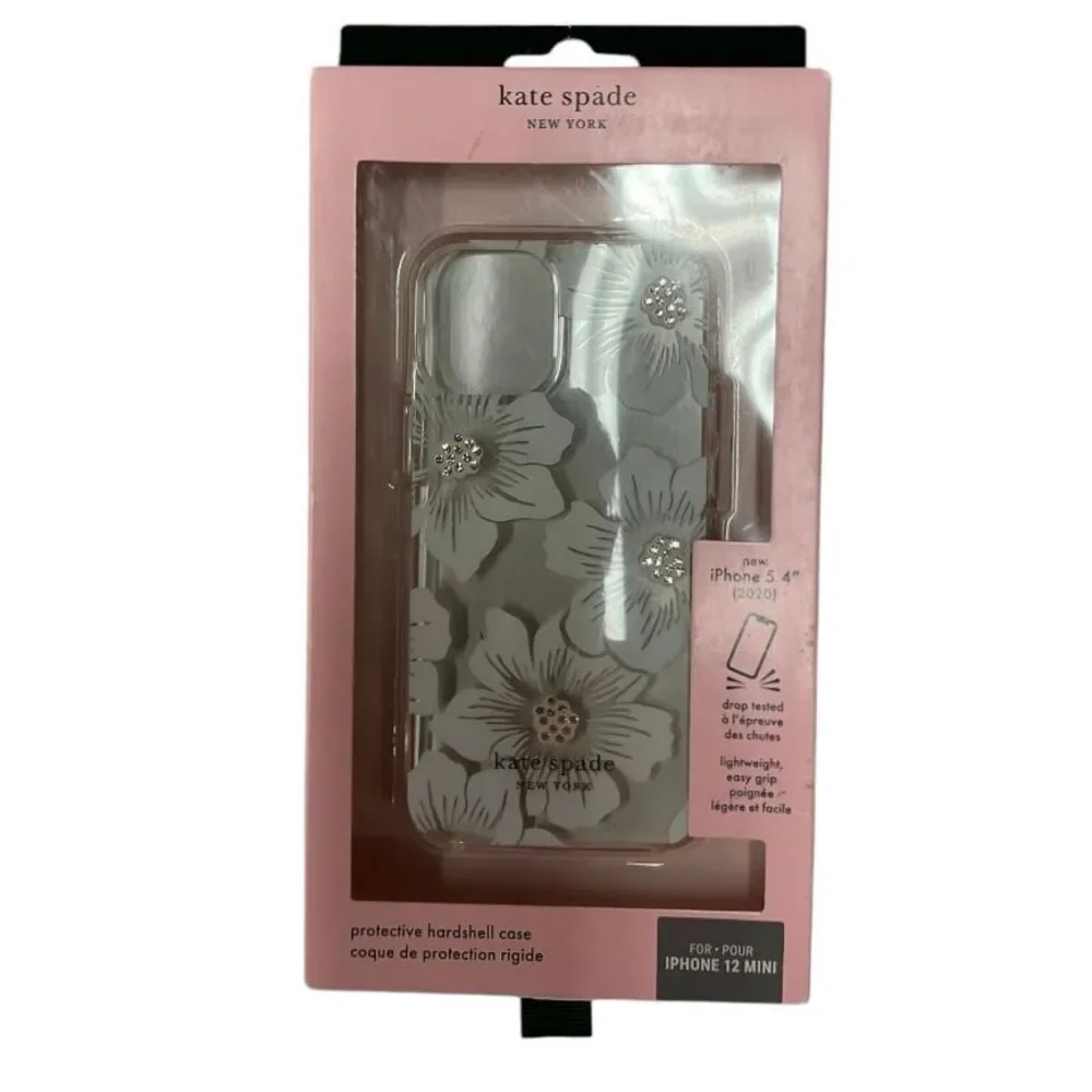 Kate Spade Floral Crystal Phone Case Protective Hardshell iPhone 12‎ Mini & 5.4